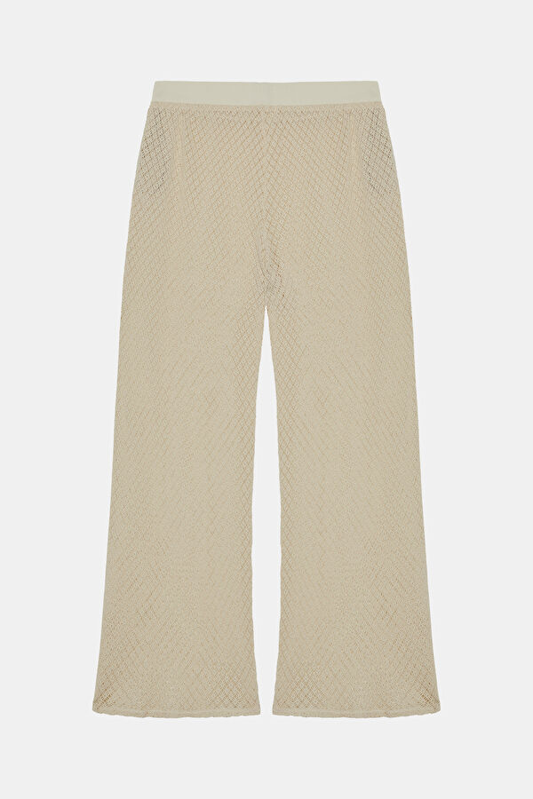 Cream Wide Leg Women's Trousers 2