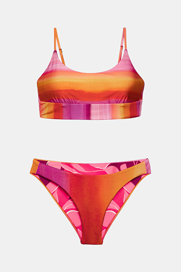 Pembe Desenli Kadın Bikini