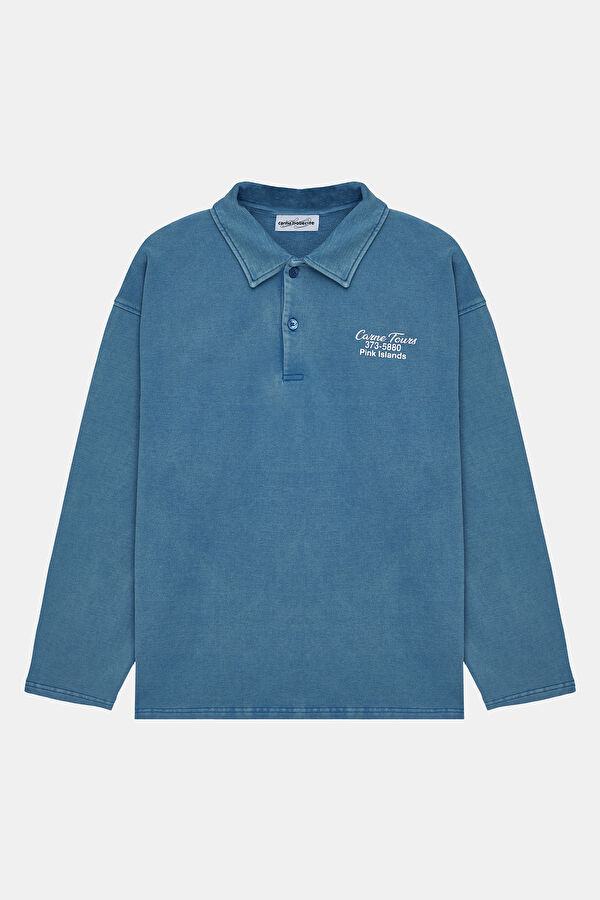 Mavi Relax Kalıp Bisiklet Yaka Erkek Sweatshirt 4