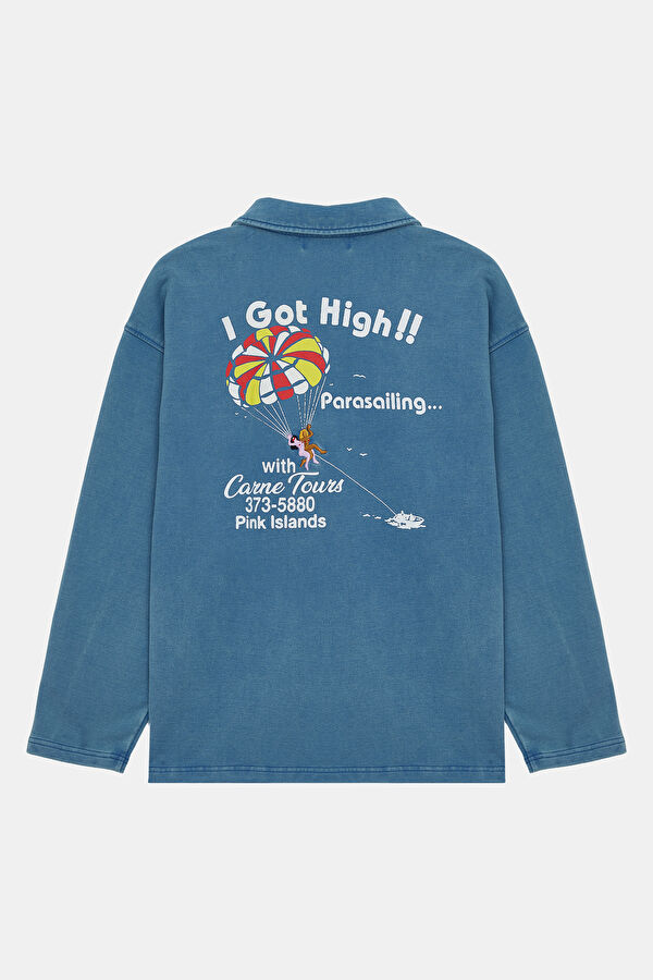 Mavi Relax Kalıp Bisiklet Yaka Erkek Sweatshirt 5