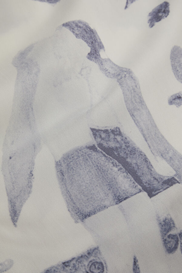 Relax Kalıp Ekru Desenli Retro Gömlek 6