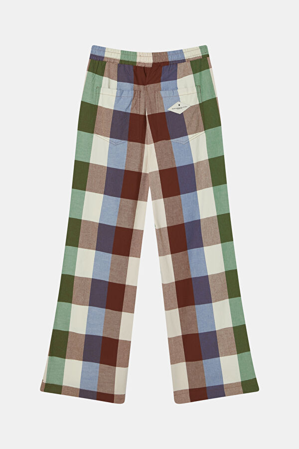 Relax Fit Multicolored Wide Leg Women's Trousers 2