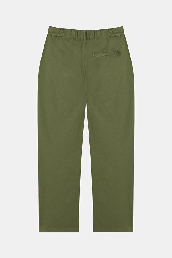 Khaki Straight Leg Women's Trousers 4