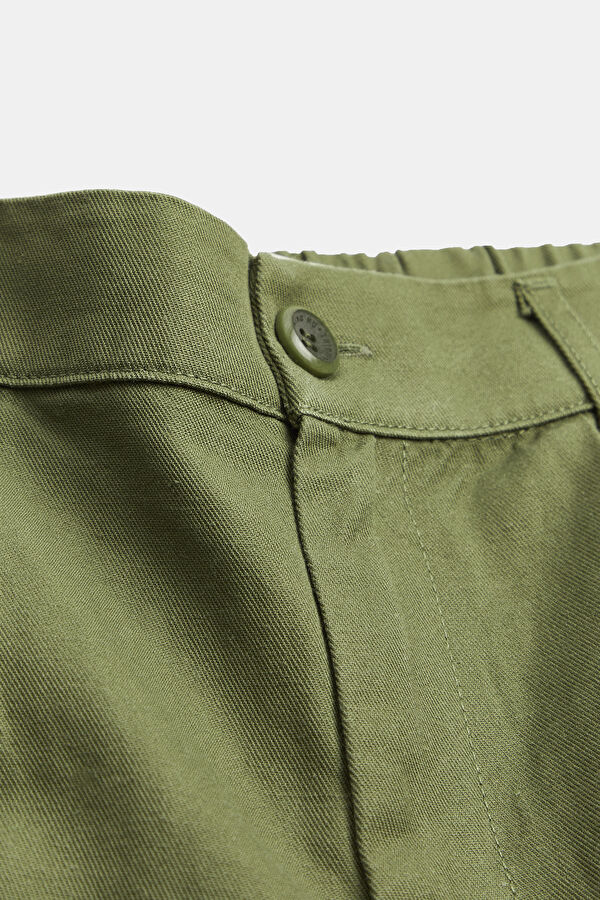 Khaki Straight Leg Women's Trousers 5