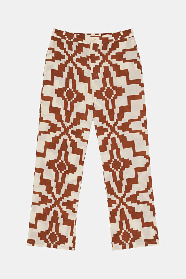 Orange Straight Leg Women's Trousers