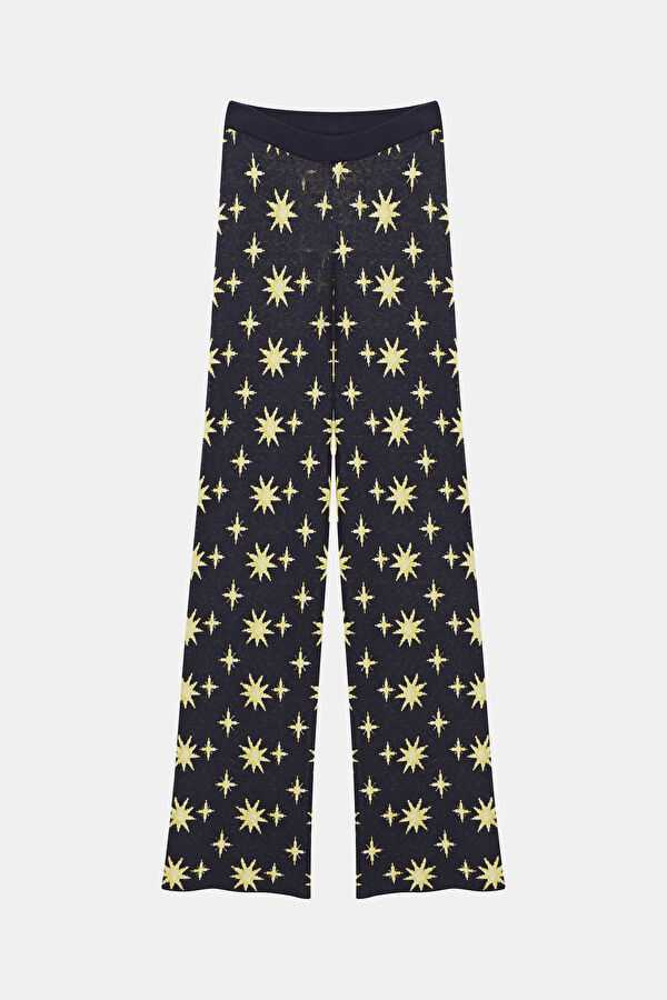 Navy Blue Straight Leg Women's Trousers
