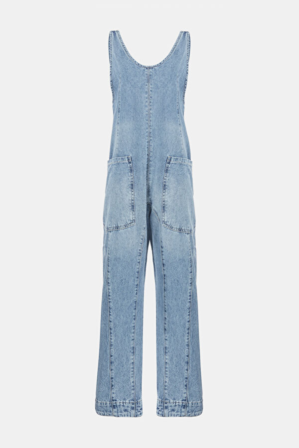 Açık Mavi Denim Tulum 3