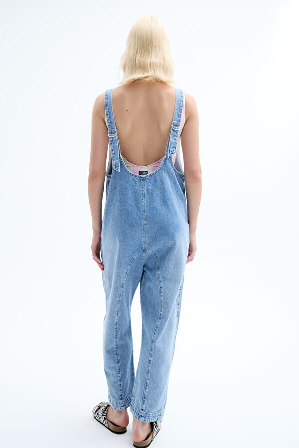 Açık Mavi Denim Tulum 2