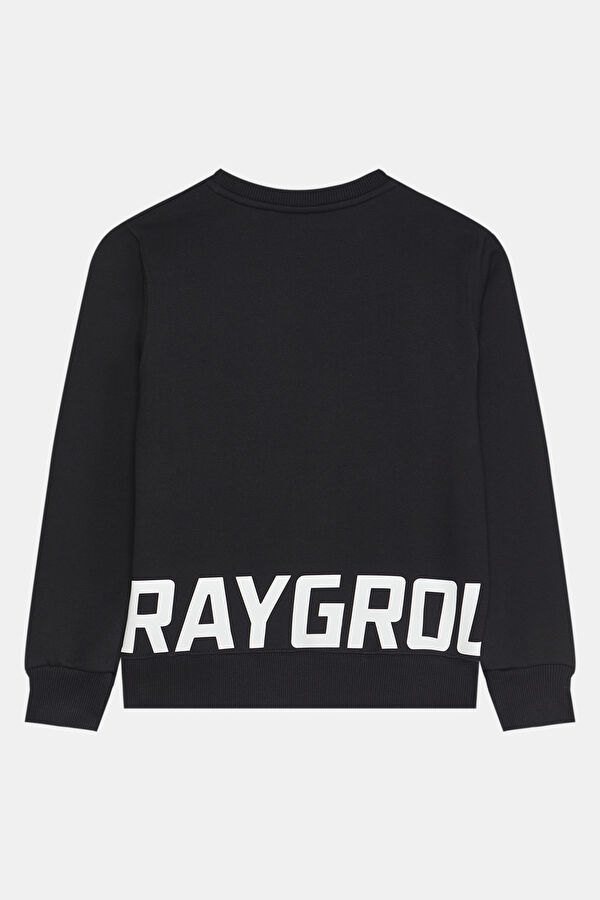 Black Printed Bicycle Collar Sweatshirt 2