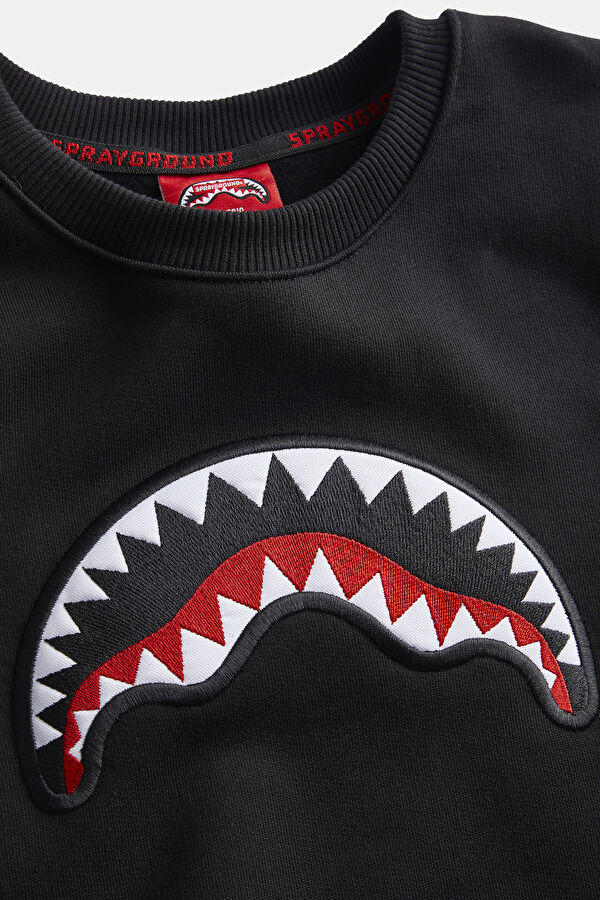 Black Printed Bicycle Collar Sweatshirt 3