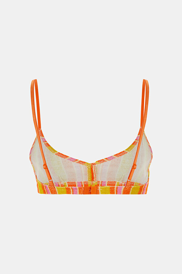 Turuncu Çizgili Desenli Kadın Bralet 2