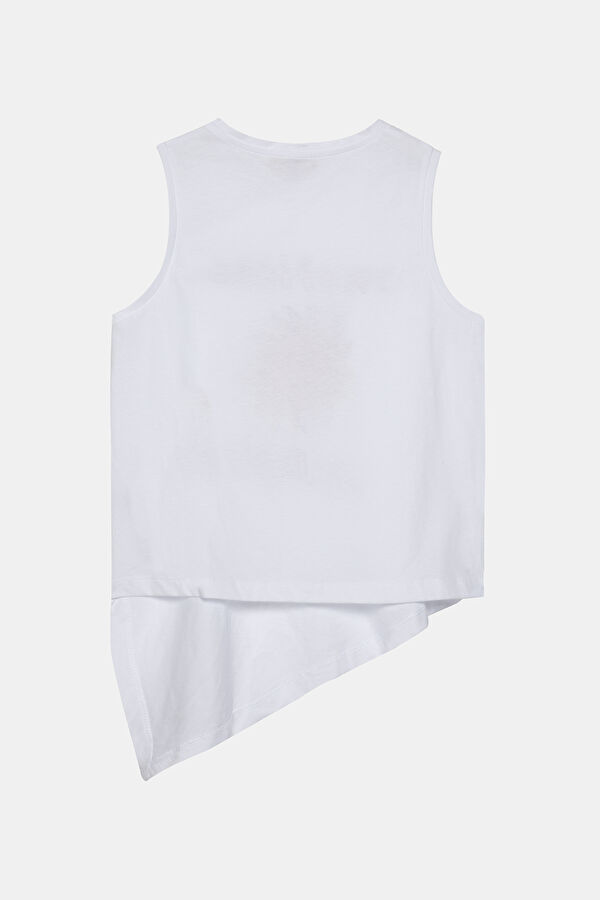 White Printed Bicycle Collar Blouse 2