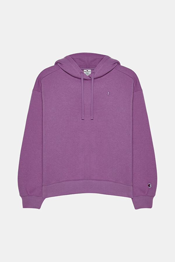 Mor Relax Kalıp Kapuşonlu Sweatshirt 3