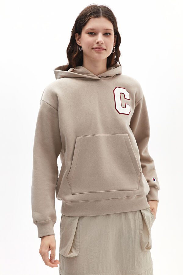 Bej Kapuşonlu Sweatshirt