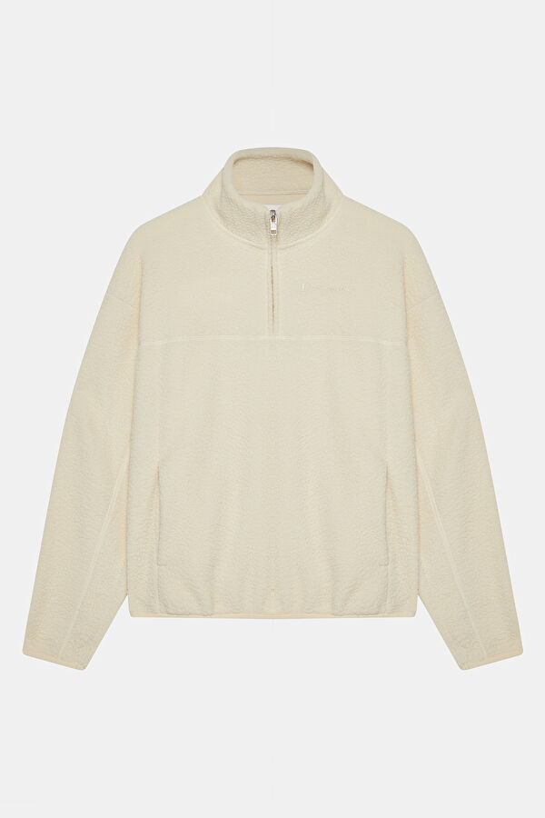 Ekru Relax Kalıp Sweatshirt