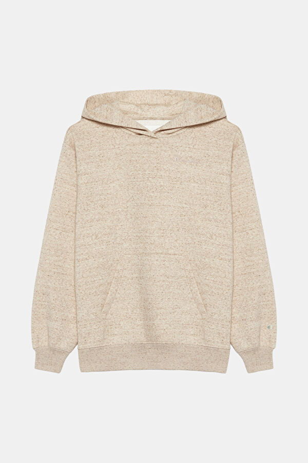 Krem Relax Kalıp Kapuşonlu Kadın Sweatshirt