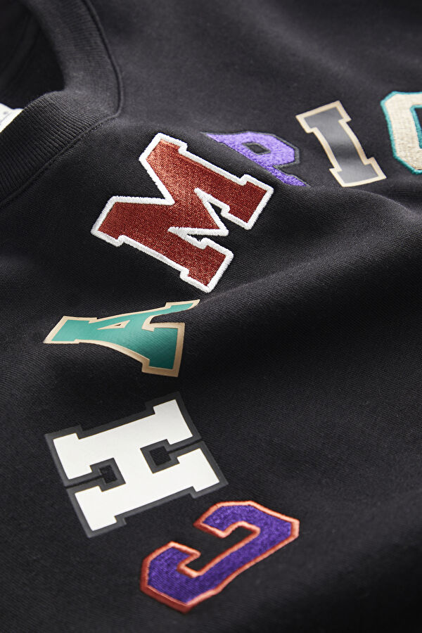 Siyah Bisiklet Yaka Sweatshirt 5