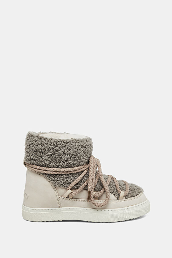 Beige Leather Boot