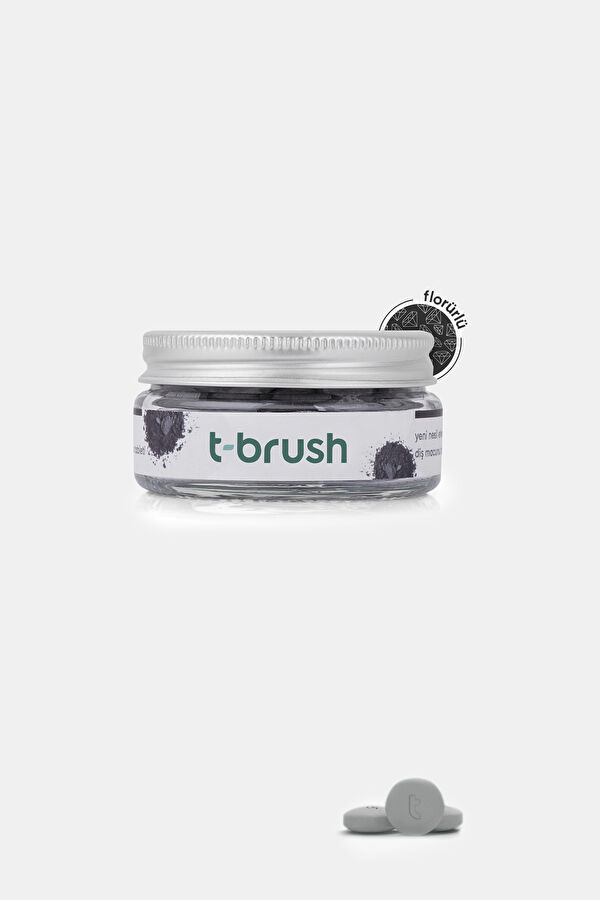 T-Brush Aktif Kömürlü Florürlü Glutensiz Beyazlatıcı Doğal Diş Macunu Tableti - 90 Tablet
