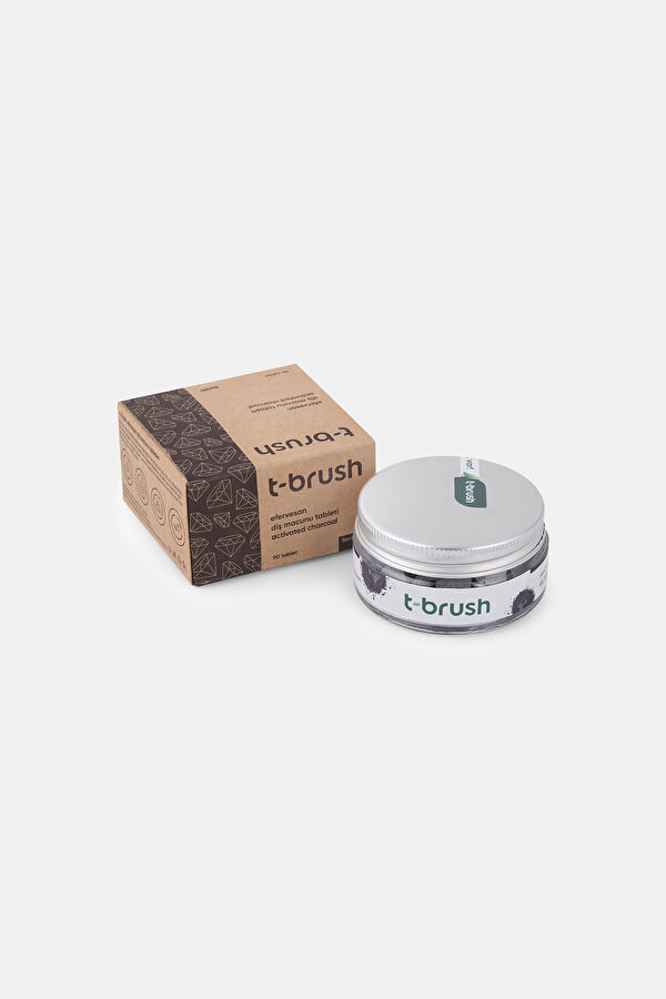 T-Brush Aktif Kömürlü Florürlü Glutensiz Beyazlatıcı Doğal Diş Macunu Tableti - 90 Tablet 2