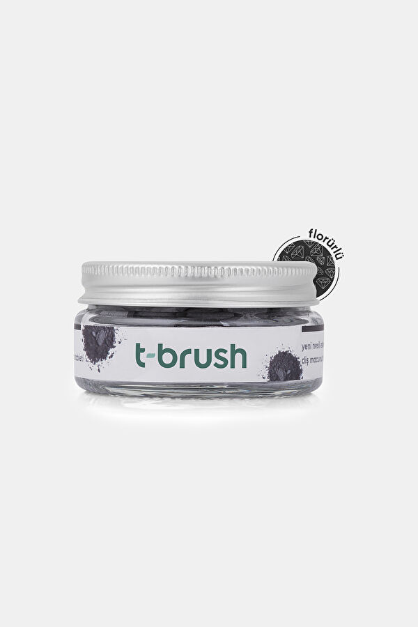 T-Brush Aktif Kömürlü Florürlü Glutensiz Beyazlatıcı Doğal Diş Macunu Tableti - 90 Tablet 4