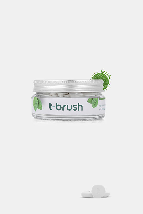 T-Brush Naneli Florürlü Glutensiz Doğal Diş Macunu Tableti - 90 Tablet