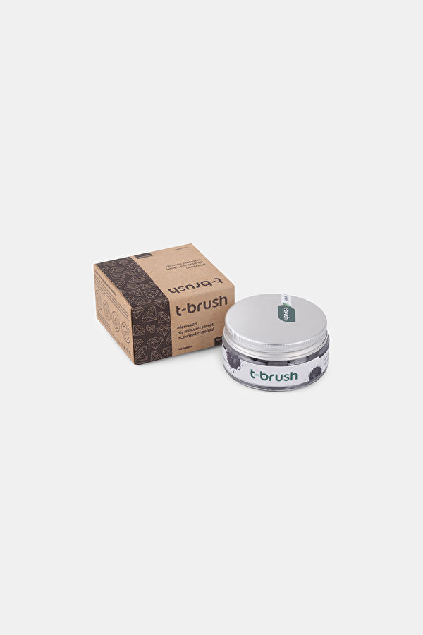 T-Brush Aktif Kömürlü Florürsüz Glutensiz Beyazlatıcı Doğal Diş Macunu Tableti - 90 Tablet 2
