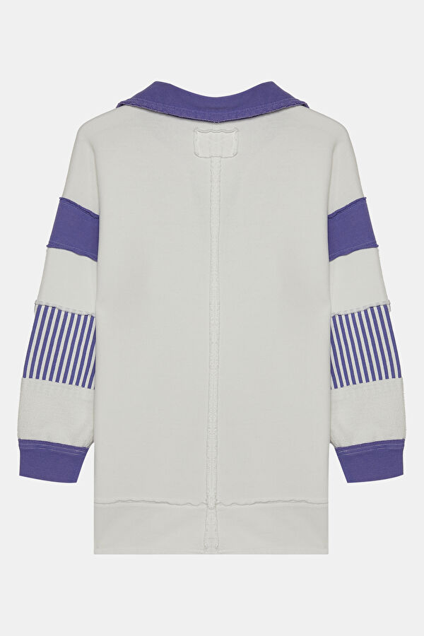 White Striped Long-Sleeved Women's Blouse 2