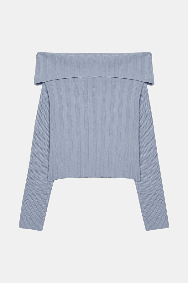 Blue Knit Women's Sweater