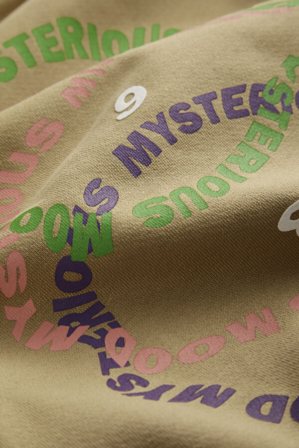 Bej Bisiklet Yaka Erkek Sweatshirt 5
