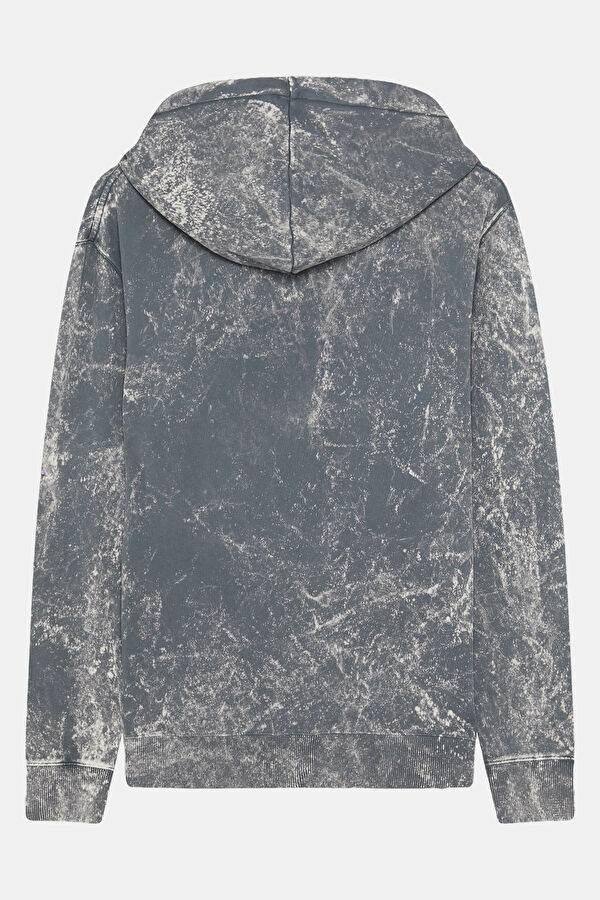 Gri Relax Kalıp Kapüşonlu Sweatshirt 2