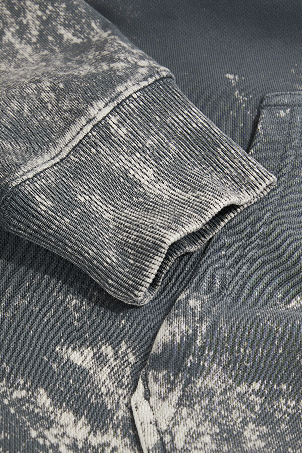 Gri Relax Kalıp Kapüşonlu Sweatshirt 4