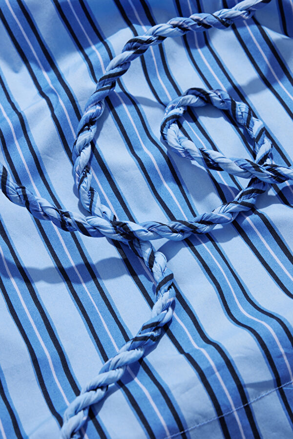 Blue Striped Mini Dress for Women 3