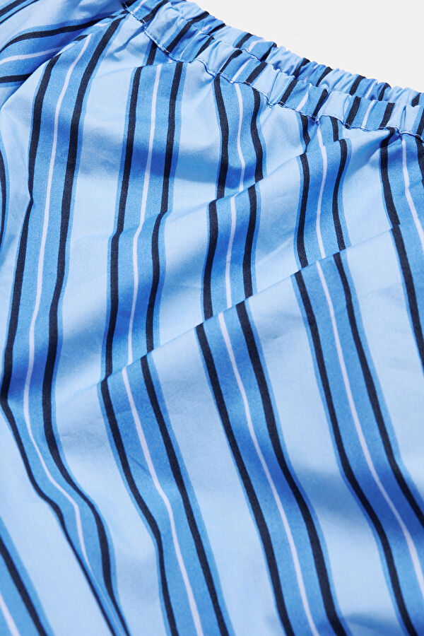 Blue Striped Mini Dress for Women 4