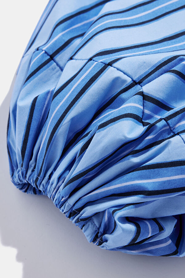 Blue Striped Mini Dress for Women 5