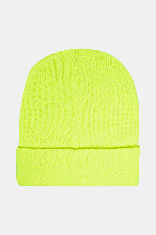 Neon Yellow Printed Beanie 2