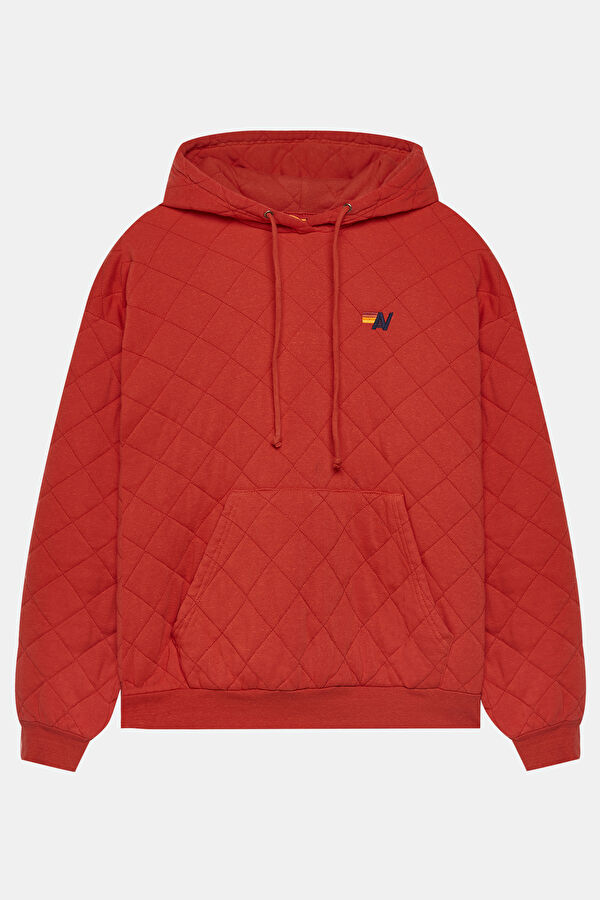 Kırmızı Oversize Kapuşonlu Sweatshirt