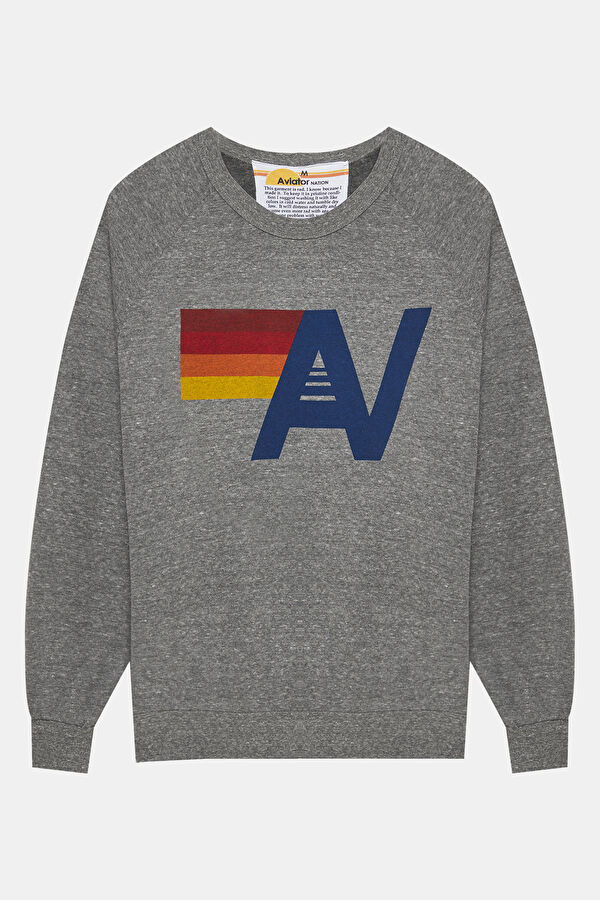 Gri Relax Kalıp Bisiklet Yaka Sweatshirt