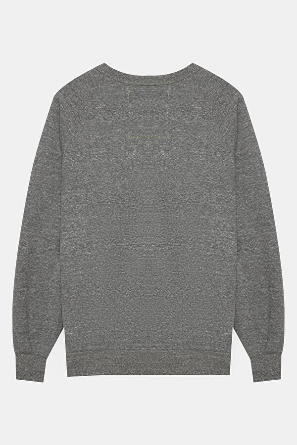Gri Relax Kalıp Bisiklet Yaka Sweatshirt 2