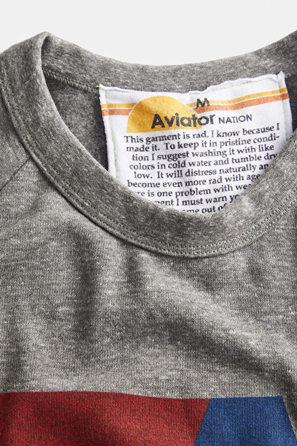 Gri Relax Kalıp Bisiklet Yaka Sweatshirt 3