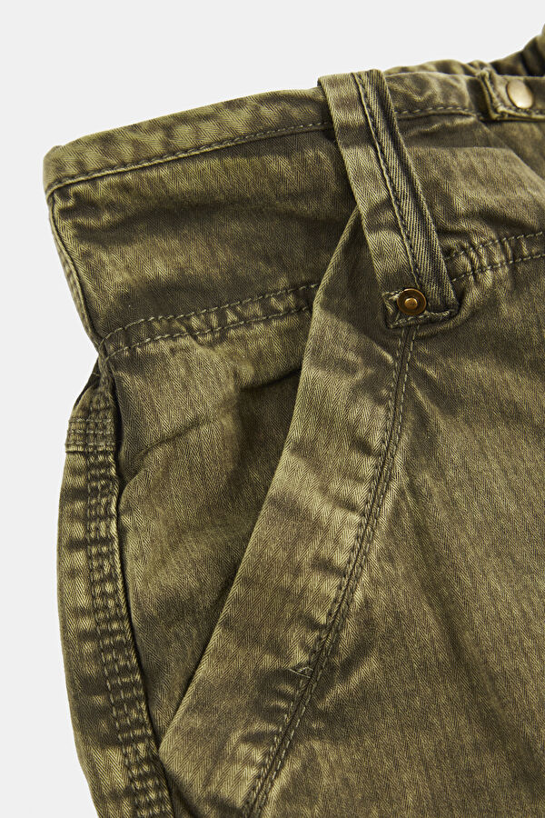 Relax Fit Khaki Straight Leg Women's Trousers 4