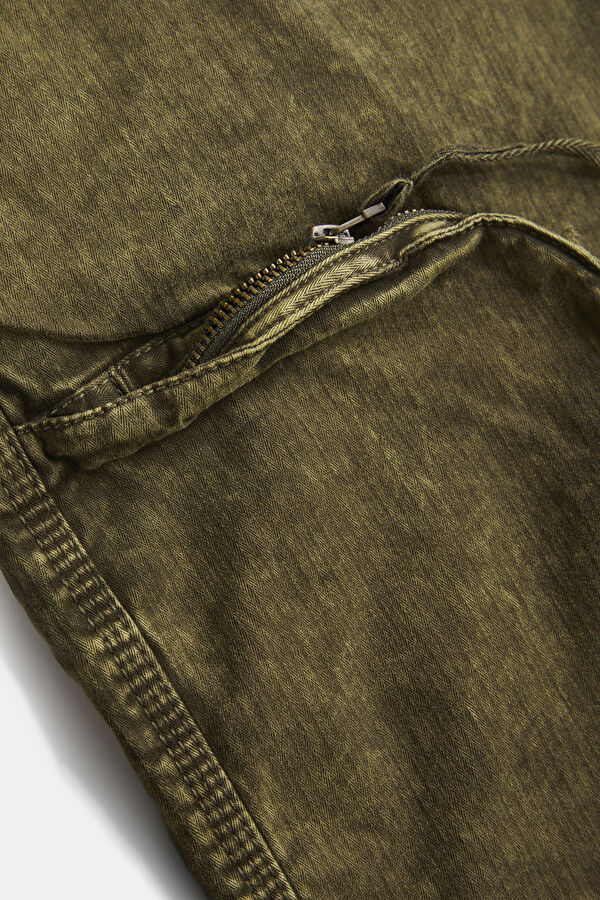 Relax Fit Khaki Straight Leg Women's Trousers 5