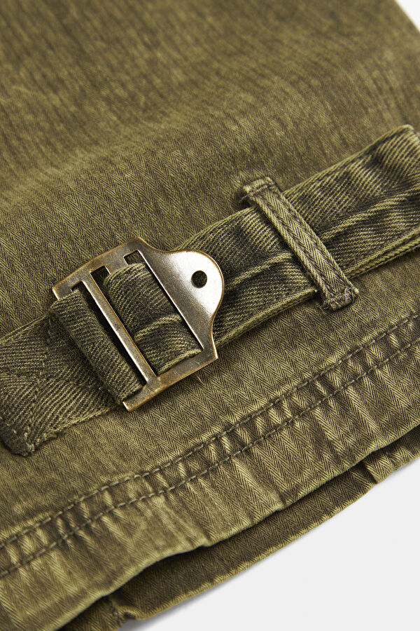 Relax Fit Khaki Straight Leg Women's Trousers 7