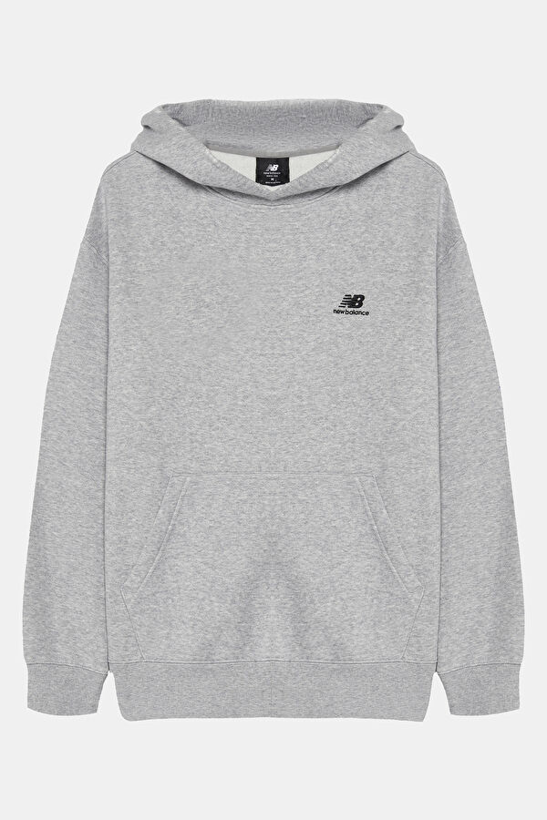 Gri Relax Kalıp Kapuşonlu Sweatshirt