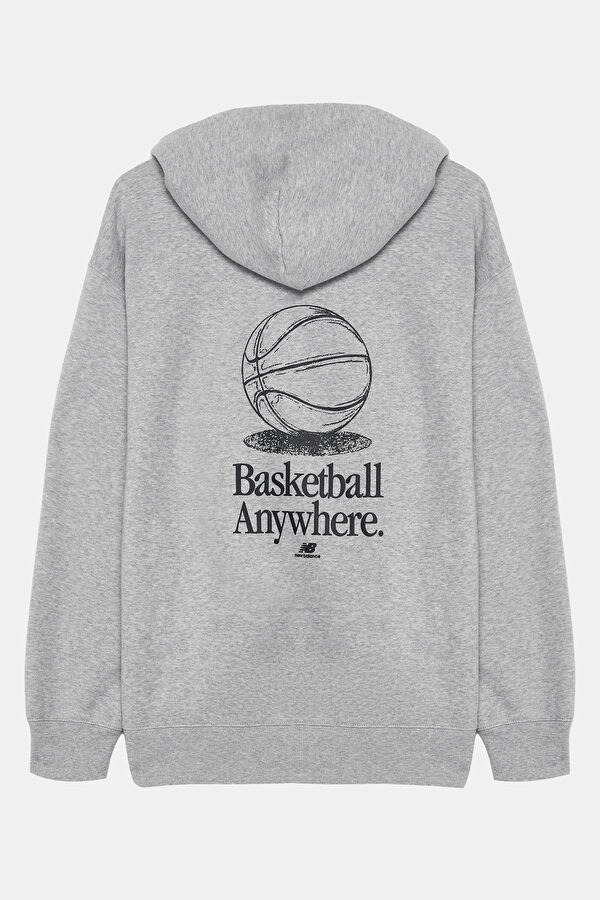Gri Relax Kalıp Kapuşonlu Sweatshirt 2