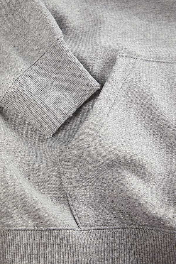 Gri Relax Kalıp Kapuşonlu Sweatshirt 4