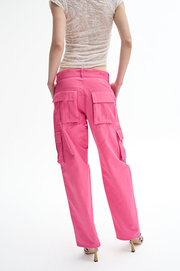 Relax Fit Pink Straight Leg Women's Trousers 3