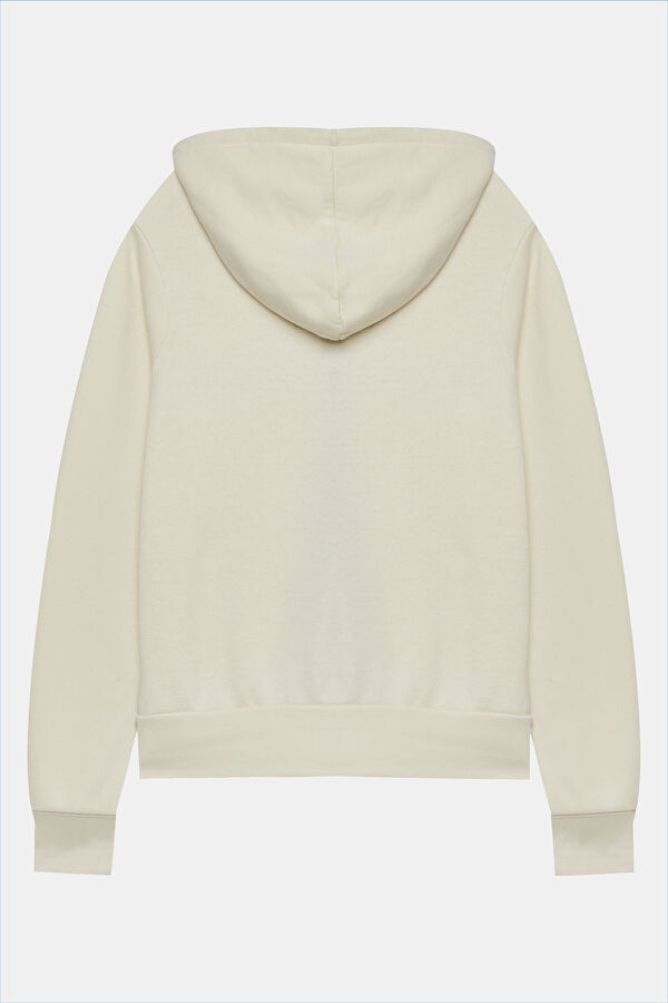 Beyaz Kapuşonlu Sweatshirt 2