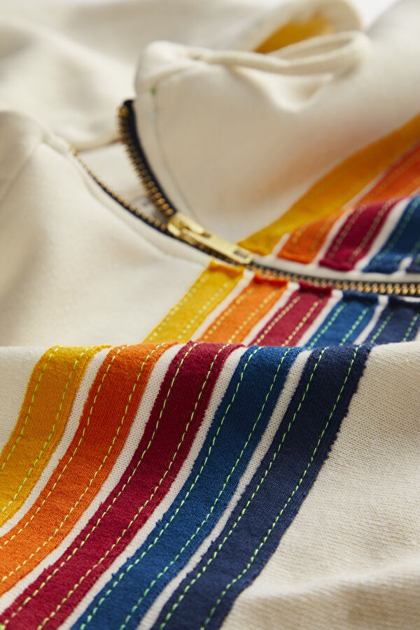 Beyaz Kapuşonlu Sweatshirt 5