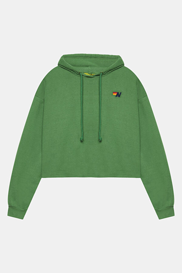 Yeşil Kapuşonlu Sweatshirt
